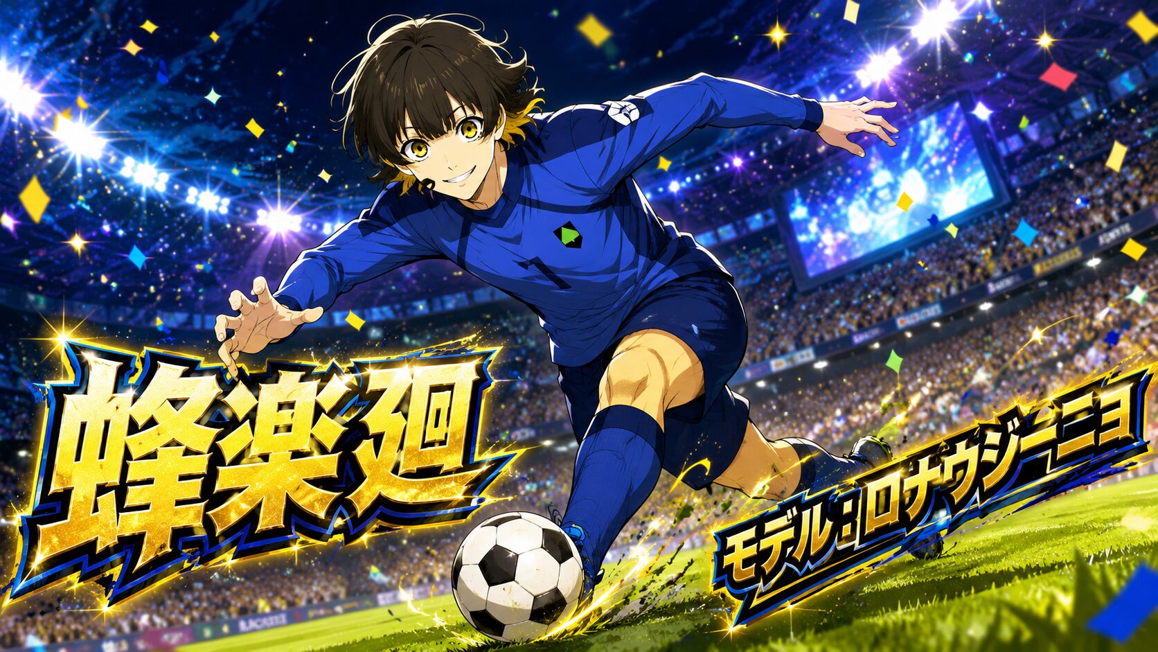 ブルーロック 蜂楽廻 モデル ロナウジーニョ ワールドカップ風イラスト