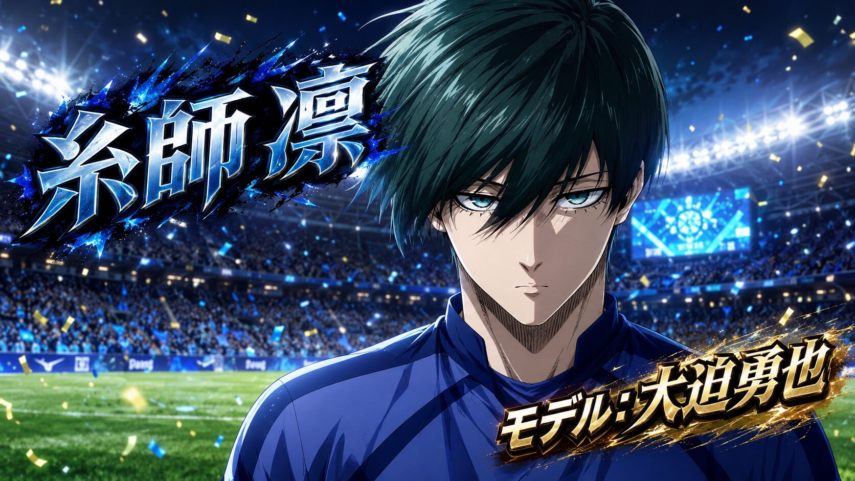ブルーロック 糸師凛 モデル 大迫勇也 ワールドカップ風イラスト