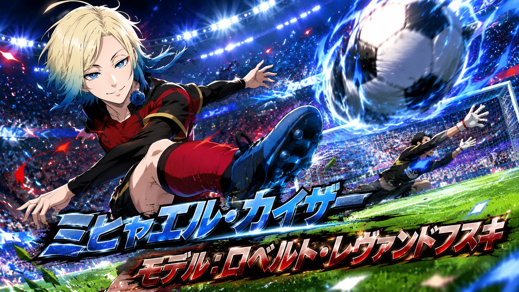 ブルーロック ミヒャエル・カイザー モデル ロベルト・レヴァンドフスキ ワールドカップ風イラスト